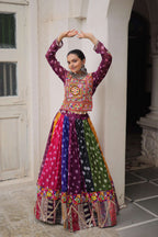 Prazu Fashion Multi Color Georgette With Kutchi Gamthi Work Lehenga For Navratri