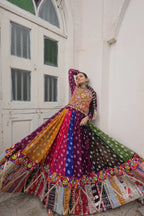 Prazu Fashion Multi Color Georgette With Kutchi Gamthi Work Lehenga For Navratri