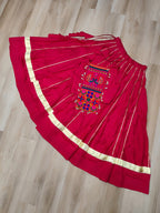 Lorenvalley Fashion Pink Roman Silk with Attractive Gota-Patti Lace Lehenga Choli