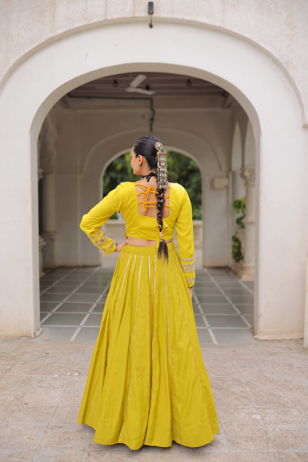 Prazu Fashion Parrot Roman Kutchi Gamthi Embroidered Work Lehenga For Navratri