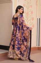 Vedant Vastram Russian Silk Embroidery & Sequence Work Stitched Ethnic Gown-Purple - Distacart