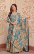 Vedant Vastram Russian Silk Embroidery & Sequence Work Stitched Ethnic Gown-Rama - Distacart