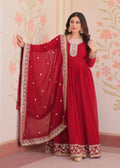 Vedant Vastram Georgette Embroidery & Sequence Work Stitched Ethnic Gown-Maroon - Distacart
