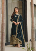 Vedant Vastram Georgette Embroidery & Sequence Work Stitched Ethnic Gown-Rama - Distacart