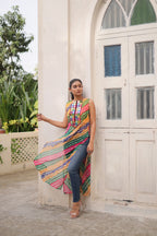Prazu Fashion Multi Georgette Kutchi Gamthi Mirror Codi Work Kurti For Navratri - Distacart