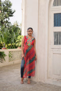 Prazu Fashion Red Georgette Kutchi Gamthi Mirror Codi Work Kurti For Navratri - Distacart
