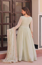 Vedant Vastram Georgette Embroidery & Sequence Work Stitched Ethnic Gown-Pista - Distacart