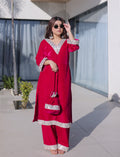 Vedant Vastram Heavy Velvet Embroidery & Mirror Work Stitched Salwar Suit Set-Pink - Distacart