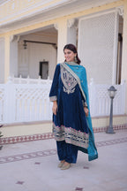 Prazu Fashion Rama Velvet Rich Sequins , Zari, Coding & Thread Embroidered Salwar Suit - Distacart
