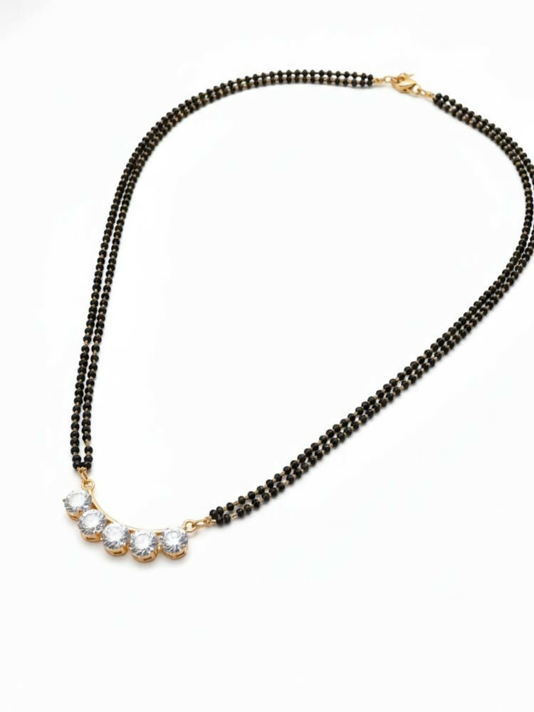 NVR Women Gold Plated Black Beaded Mangalsutra - Distacart
