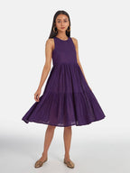 Suta Women's Purple Solid Fit and Flare Dress - Distacart