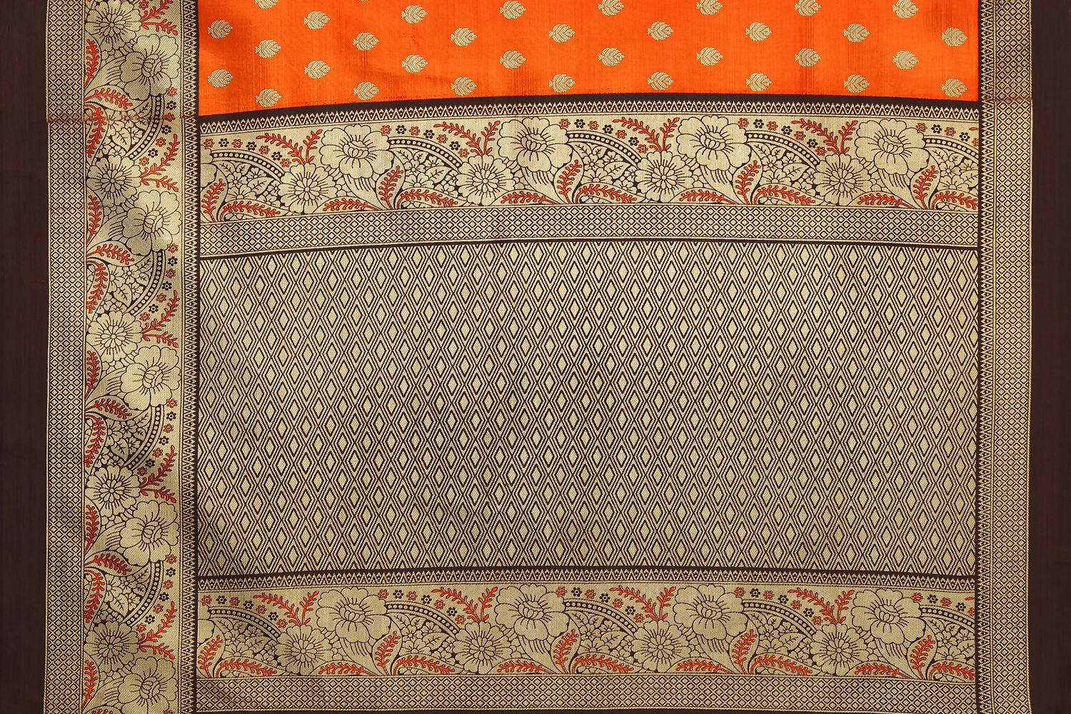 Vamika Orange Printed Art Silk Saree