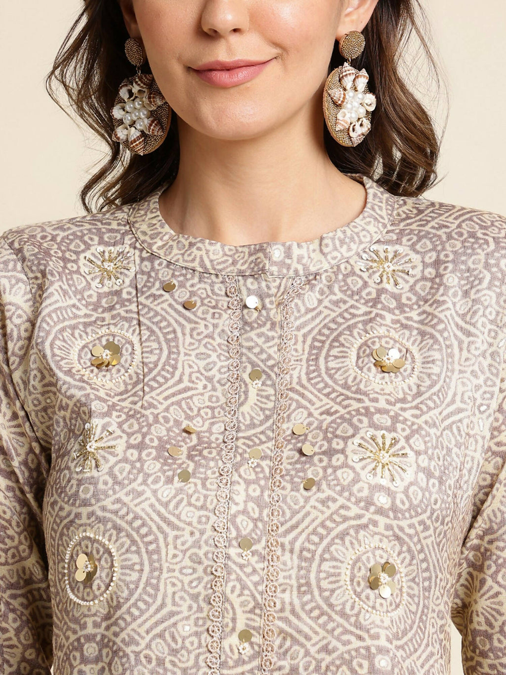 Grey Chiffon Paisley Printed Top - Himanshi