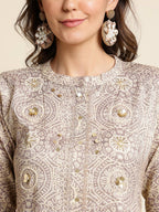 Grey Chiffon Paisley Printed Top - Himanshi