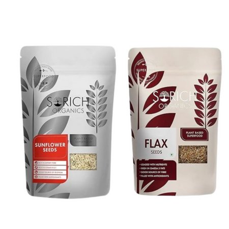 Sorich Organics Raw Flax Seeds & Sunflower Seeds Superfood Combo