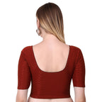 Vamika Cotton Lycra Stretchable Fabric Brown Stretchable Blouse