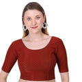 Vamika Cotton Lycra Stretchable Fabric Brown Stretchable Blouse
