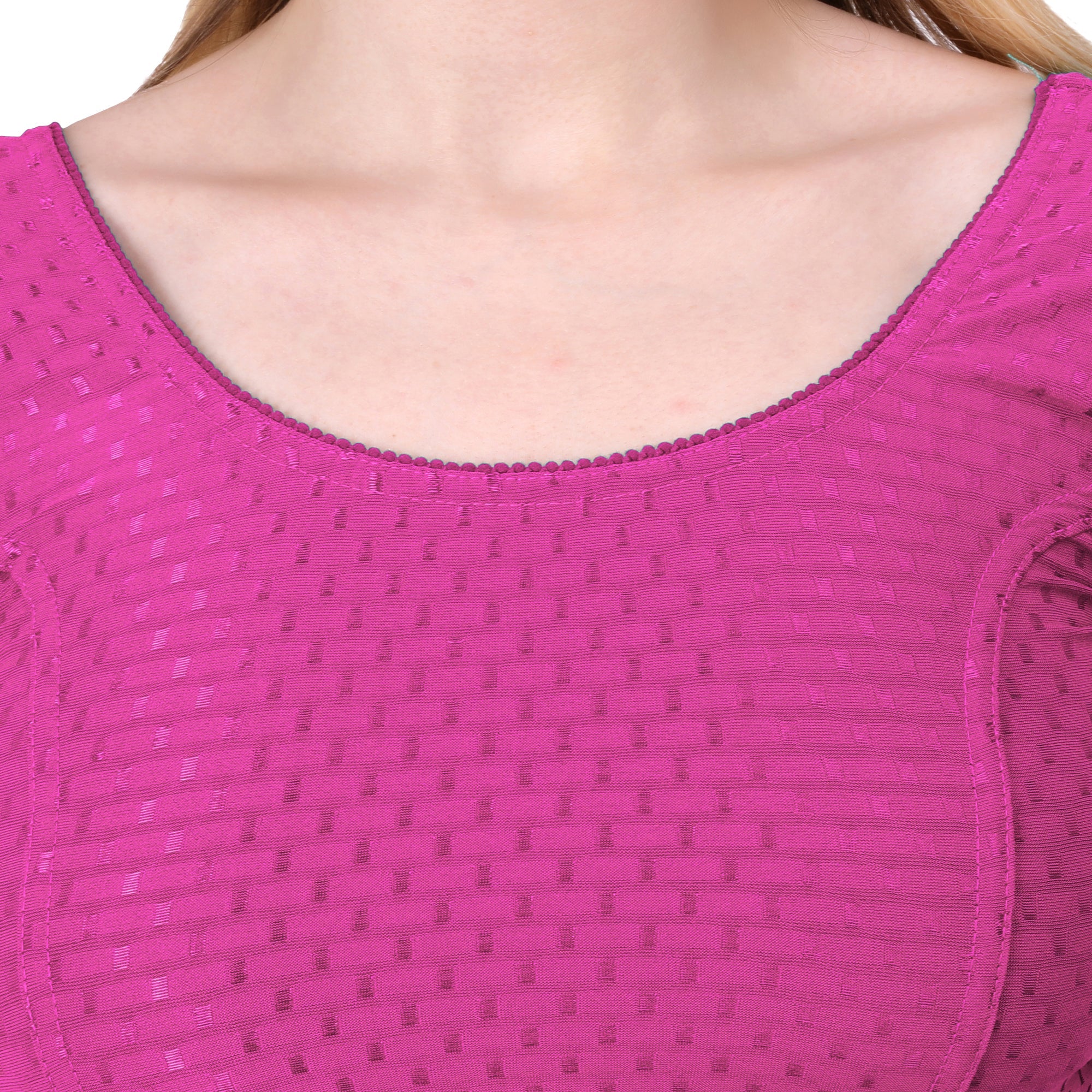 Vamika Cotton Lycra Stretchable Fabric Baby Pink Stretchable Blouse