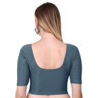 Vamika Cotton Lycra Stretchable Fabric Grey Stretchable Blouse