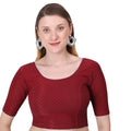 Vamika Cotton Lycra Stretchable Fabric Maroon Stretchable Blouse