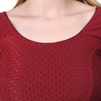 Vamika Cotton Lycra Stretchable Fabric Maroon Stretchable Blouse