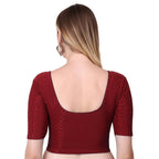 Vamika Cotton Lycra Stretchable Fabric Maroon Stretchable Blouse