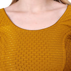 Vamika Cotton Lycra Stretchable Fabric Mustard Stretchable Blouse