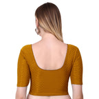 Vamika Cotton Lycra Stretchable Fabric Mustard Stretchable Blouse