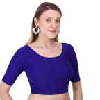 Vamika Cotton Lycra Stretchable Fabric Navy Stretchable Blouse
