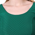 Vamika Cotton Lycra Stretchable Fabric Dark Green Stretchable Blouse