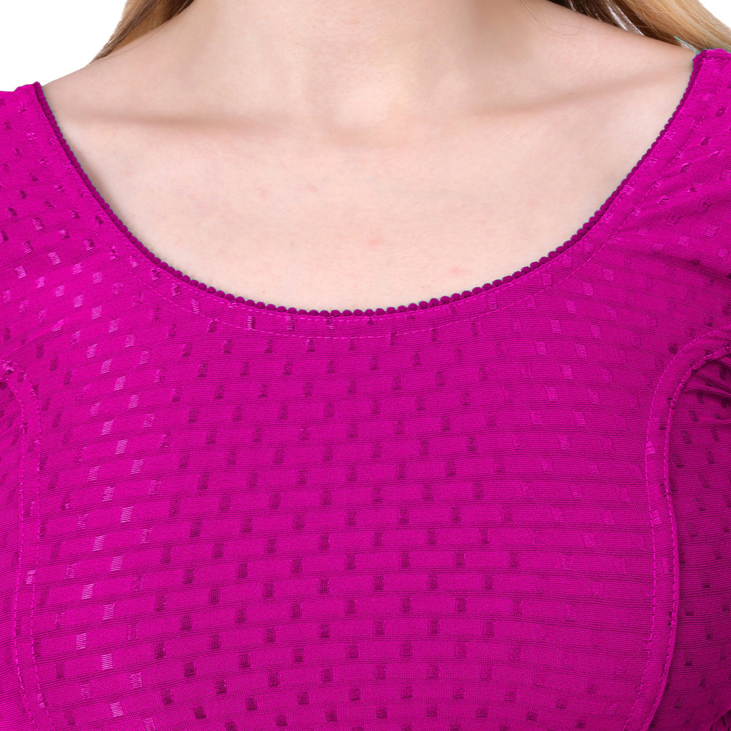 Vamika Cotton Lycra Stretchable Fabric Pink Stretchable Blouse