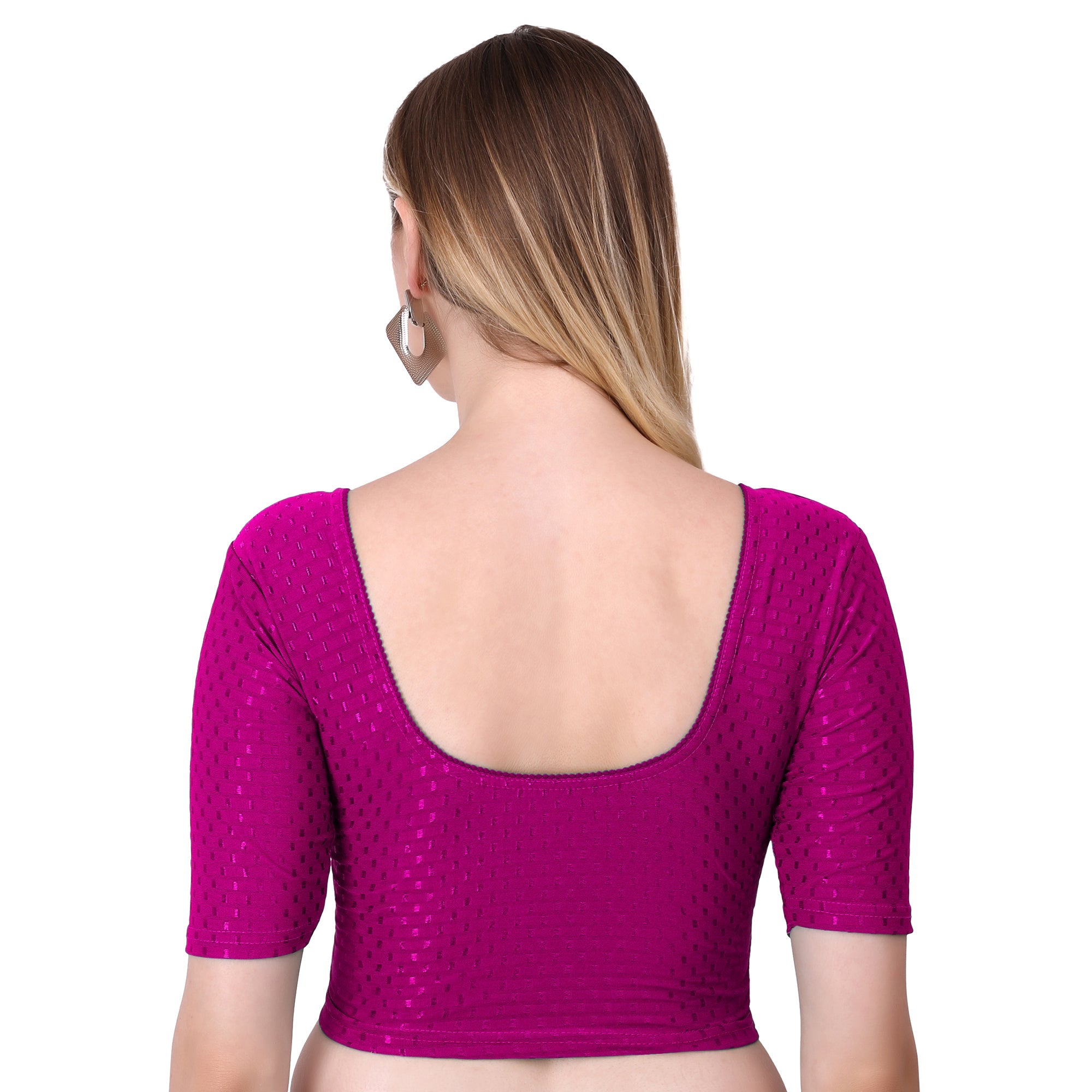 Vamika Cotton Lycra Stretchable Fabric Pink Stretchable Blouse