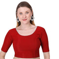 Vamika Cotton Lycra Stretchable Fabric Red Stretchable Blouse