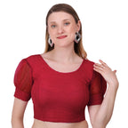 Vamika Cotton Lycra Stretchable Fabric Dark Onion Balloon Sleeves Blouse