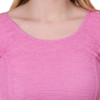 Vamika Cotton Lycra Stretchable Fabric Pink Balloon Sleeves Blouse