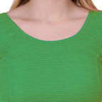 Vamika Cotton Lycra Stretchable Fabric Green Balloon Sleeves Blouse