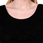 Vamika Cotton Lycra Stretchable Fabric Black Balloon Sleeves Blouse