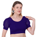 Vamika Cotton Lycra Stretchable Fabric Violet Balloon Sleeves Blouse