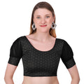 Vamika Heavy Double Phase Fabric Black Balloon Sleeves Blouse