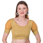 Vamika Heavy Double Phase Fabric Gold Balloon Sleeves Blouse