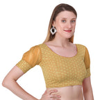 Vamika Heavy Double Phase Fabric Gold Balloon Sleeves Blouse