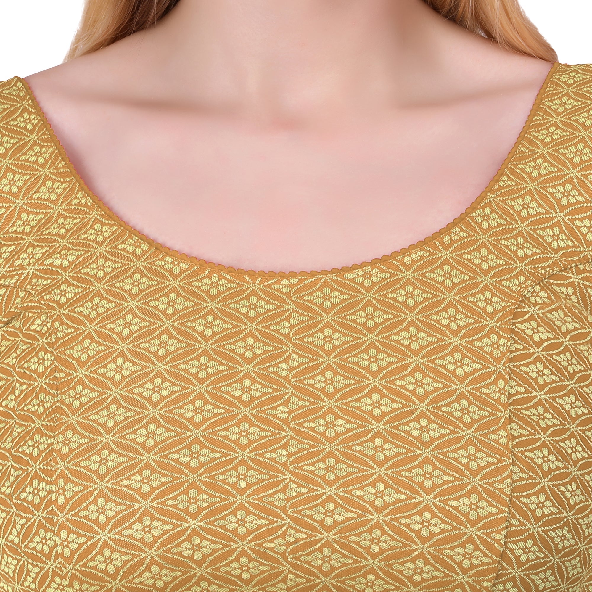 Vamika Heavy Double Phase Fabric Gold Balloon Sleeves Blouse