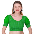Vamika Heavy Double Phase Fabric Green Balloon Sleeves Blouse