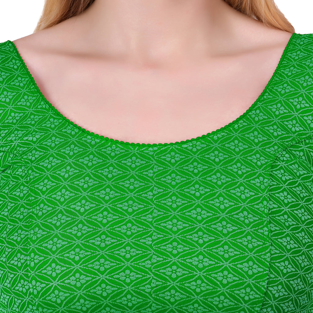 Vamika Heavy Double Phase Fabric Green Balloon Sleeves Blouse