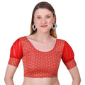 Vamika Heavy Double Phase Fabric Red Balloon Sleeves Blouse