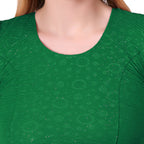 Vamika Crush Lycra Green Frill Sleeves Blouse