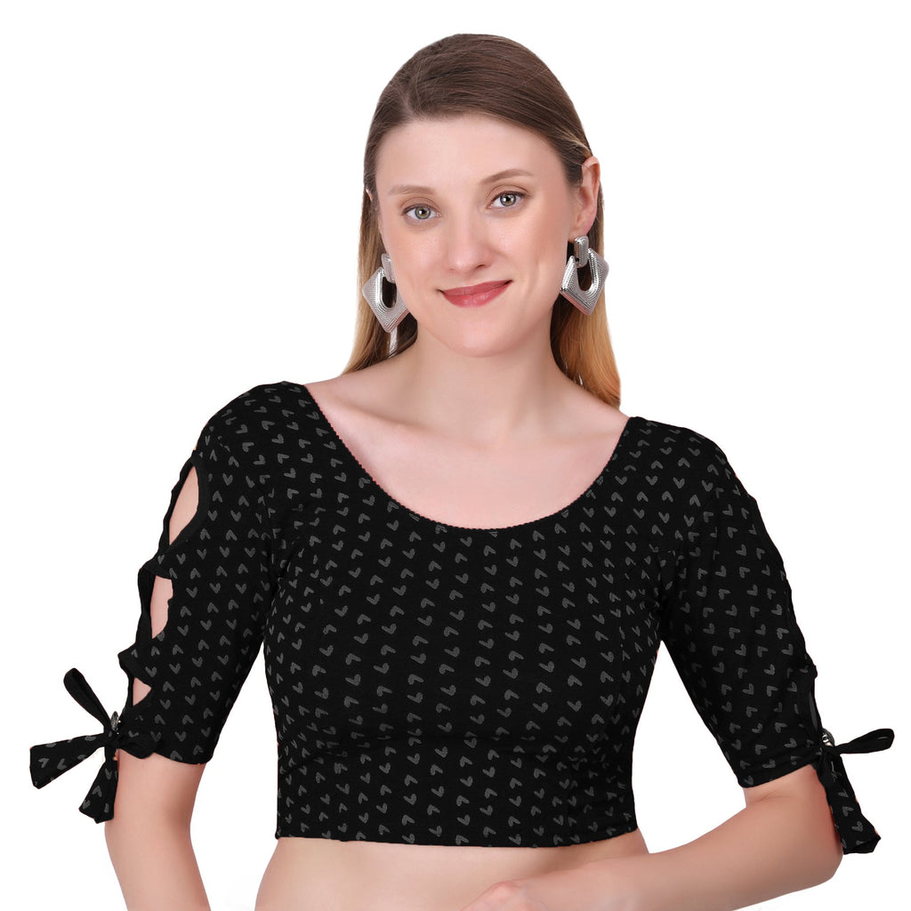 Vamika Hosiery Black Half Sleeves Blouse