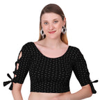 Vamika Hosiery Black Half Sleeves Blouse