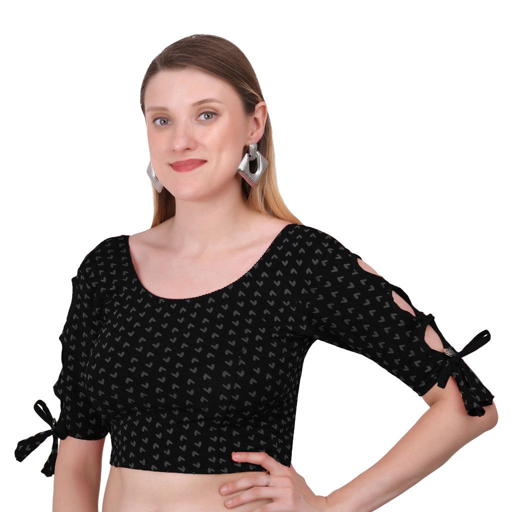 Vamika Hosiery Black Half Sleeves Blouse