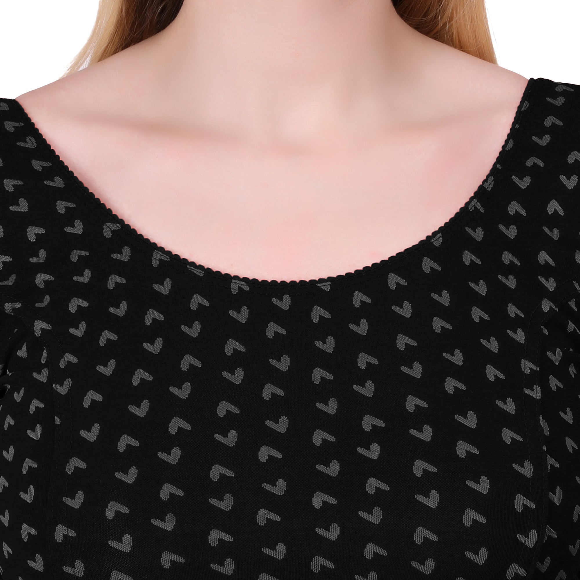 Vamika Hosiery Black Half Sleeves Blouse